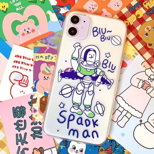 Astronaut Buzz Soft TPU Transparent Silicone Phone Case for IPhone 11 Pro Max XR XS Max 6S 8 7 Plus Case Cases for Shockproof