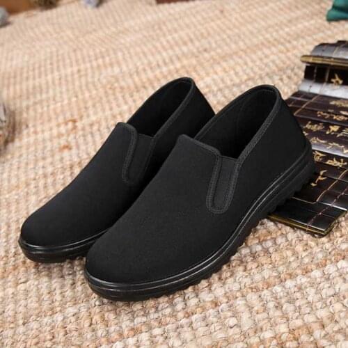 Spring black cotton shoes loafers mens shoes casual sports shoes old shoes men slip-on shoes work light