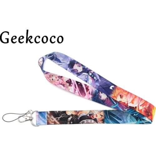 J1194 Funny Anime Lanyard Keychains Accessory For Mobile Phone USB ID Badge Holder Keys Straps Tags Neck Lanyard For Kid