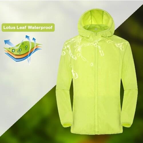 ZK20 Dropshipping Camping Rain Jacket Men/Women Waterproof Sun Protection Clothing Clothes Dry Skin Windbreaker With Pocket