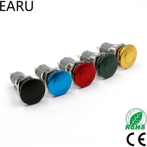 1pc DIY 16mm Metal Waterproof Push Button Switch Emergency Stop Mushroom Head Cap Colorful Green Red Elevator Lift Escalator Hot