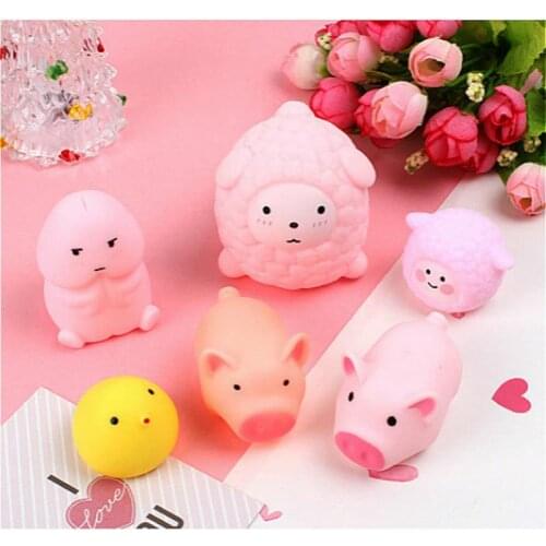 1pcs Cartoon Soft Lovely Pink Piggy Vent Squeezed Toy Hollow Swimming Toys Doll Stress Relieve Toy Bath Toy Beauty
