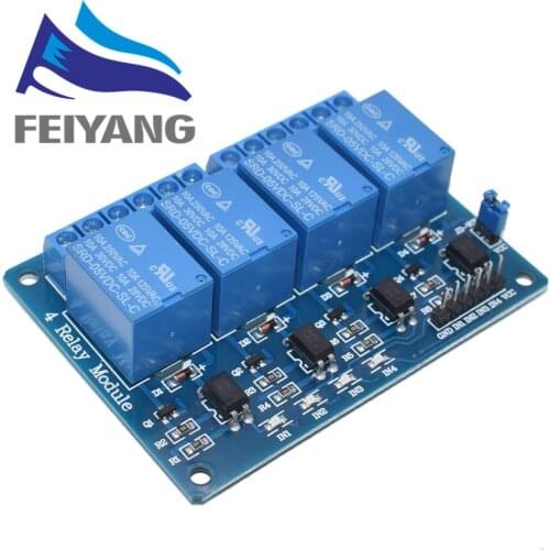 10pcs 4 channel relay module 4-channel relay control board with optocoupler. Relay Output 4 way relay module