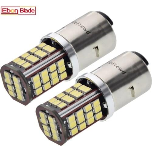 2Pcs BA20D H6 LED Motorcycle Headlight Bulb 2835 56SMD High Low Beam 6V 12V Moto Scooter Moped Motorbike Front Head Fog Light