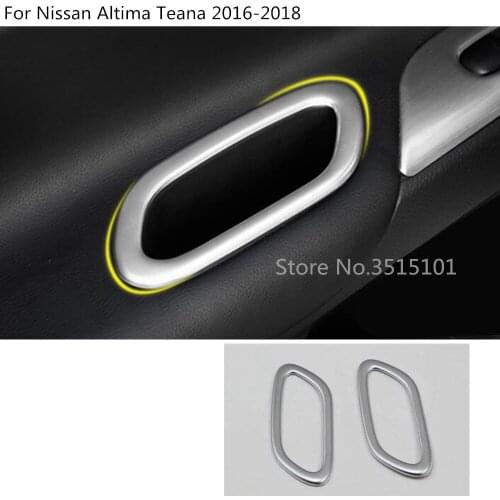 Car Styling Cover Stick Trim ABS Chrome Door Inner Handle Bowl Frame Lamp 2pcs For Nissan Altima Teana 2016 2017 2018