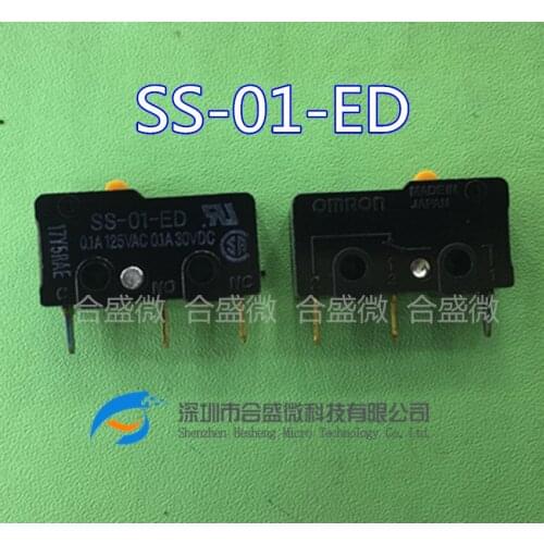 2PCS Original SS-01-ED limit switch 0.1A 125V 30VDC micro switch straight plug 3 feet
