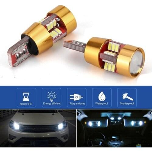 2Pcs T10 3014 27SMD White CANBUS W5W Car LED Light Bulbs Show Wide Light fb