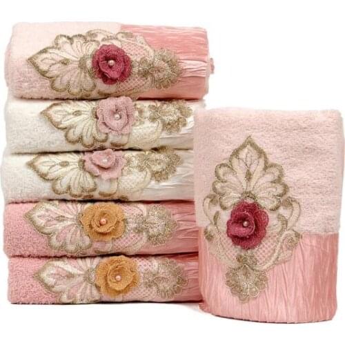 3d aplikli leaf cotton 6'lı hand face towel 50x90 cm 6 pcs 100 cotton, 100 pcs