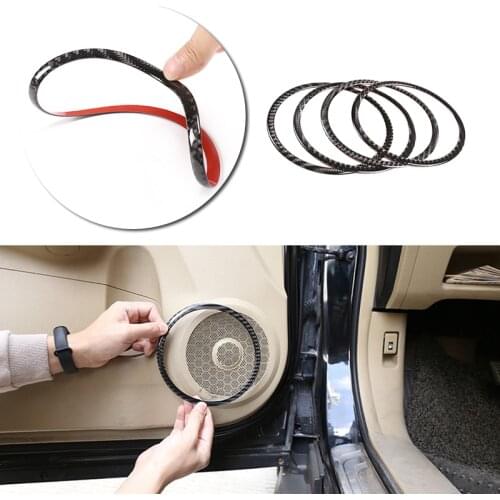 4pcs Car Carbon Fiber Door Audio Speaker Ring Cover Sticker Trim For Honda CRV 2007 2008 2009 2010 2011