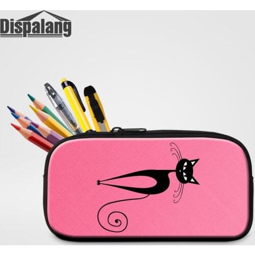 Dispalang Cute Cat Printing Pencil Case For Primary Students Women Small Cosmetic Bag For Traveling Custom Kids Mini Pen Box Bag