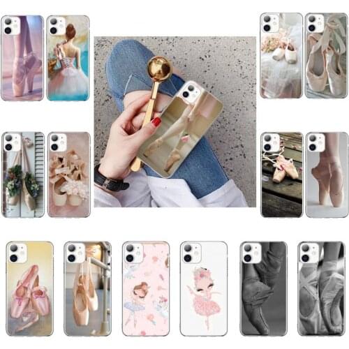 Ballerina dance ballet girl Pink Grey Shoes Phone Case For iPhone 12 11Pro XS MAX XR 7 8 6 Plus 5 5S SE 12 mini SE2