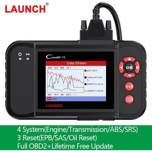 LAUNCH X431 Creader VIII OBD2 Diagnostic Tool 4 System Engine ABS AT SRS 3 Reset Oil EPB SAS Automotive Code Reader Free Update