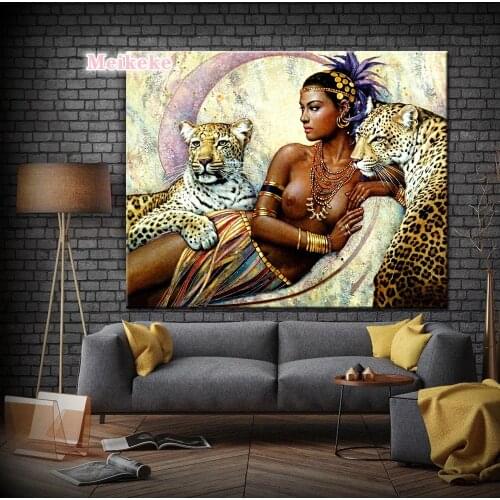 Diy 5D Sexy Panther Naked African American Woman Full Diamond Painting kits art adult 3D paint by diamonds gift mosaic