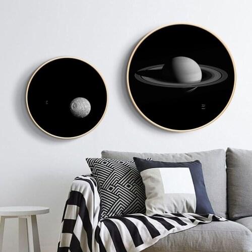 Canvas Nordic Painting Prints Creative Space Planet Round Home Decor Poster Wall Artwork Modern Bedroom Cuadros Modular Pictures