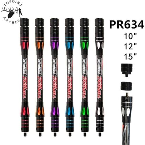 Archery Carbon Bow Stabilizer Rod 10" 12" 15" Side-Bar Balance Bar Side Damping Rod Extension Pole Absorber Hunting Accessories