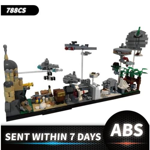 MOC Star Series Skyline Architecture Space Model Building Blocks Bricks Diy Toys Educational Kids Birthday Gift