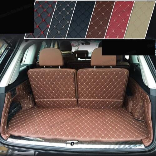 Lsrtw2017 Leather Car Trunk Mat Cargo Liner for Audi Q7 2008 2009 2010 2011 2012 2013 2014 2015 2016 2017 2018 2019 Rs 2006 2007