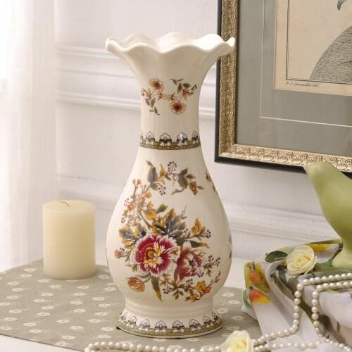 Creative Vase Ceramic European Home Decoration Flower Vase Retro Painted Decoration Vase
