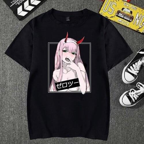 Cool Women Fashion T Shirt Anime Harajuku Zerotwo Clothes T-shirt Short Sleeve Summer Street Style Tshirt Hip Hop Top Tees