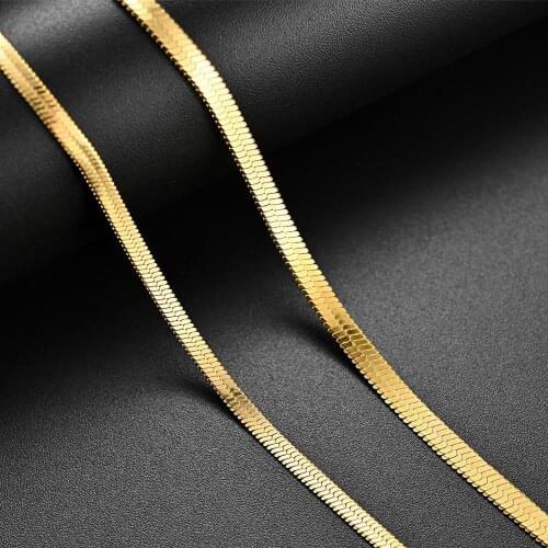 Hot Sale Trendy Unisex Jewelry Flat Snake Bone Chain Chorker Necklace for Women Men Party Wedding Elegant Gift