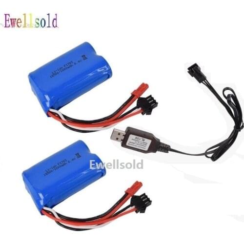 Ewellsold 1-4pcs wltoys A303 A313 A323 A333 1/12 R/C truck 6.4v 1000mAh Li-ion battery/USB charger 6.4 v 1000 mah