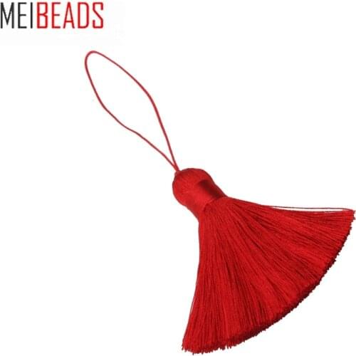 MEIBEADS 1pc 7 Color Long Silk Tassel 7cm Chinese Knot Tassel Charms for DIY Jewelry Making Earrings Necklace Findings EY1896