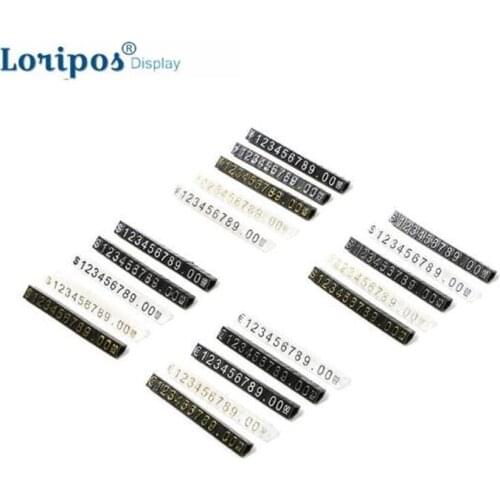 100pcs Mini Acrylic Combined Price Tag Euro HK US Dollar Adjustable Number Pricing Label Jewellery Store Accessories