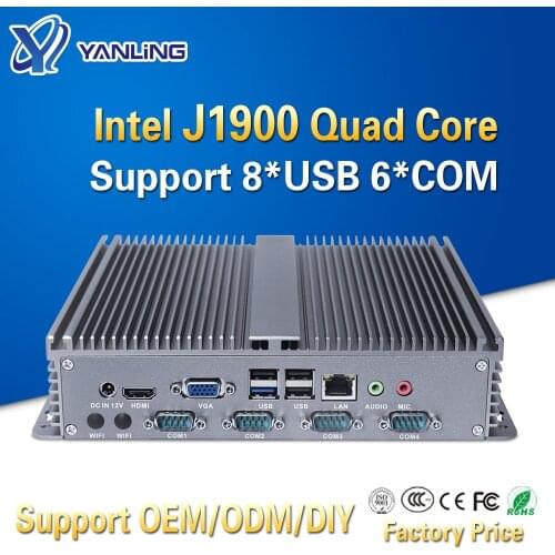 Yanling Cheapest Embedded Linux Mini PC Intel J1900 Quad Core X86 Single Lan Board Computer 8 USB Support SIM Slot DDR3L Ram