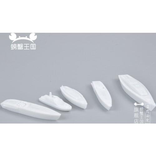 17pcs Miniature Scale Boat Model 1-9CM Plastic Mixed Toy White Model Boat for Model Buidling Toy Kits