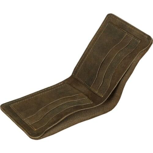 Real Cow Leather Men Wallets with Coin Pocket Vintage Male Purse Function Brown Genuine Leather Money Wallet with Card Holders