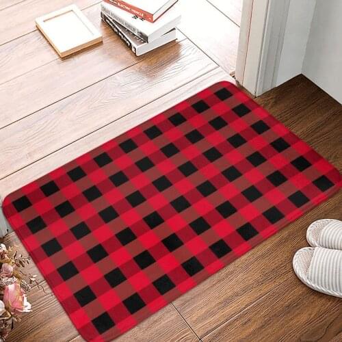 Buffalo Plaid Doormat Carpet Mat Rug Polyester Anti-slip Floor Decor Bath Bathroom Kitchen Balcony 40*60