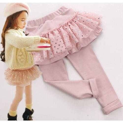 Autumn Baby Girls Skirt Leggings Cotton Cute Kids Girl Long Pants Childrens Clothing Princess Clothes Trousers 3T-7 Y Wholesale