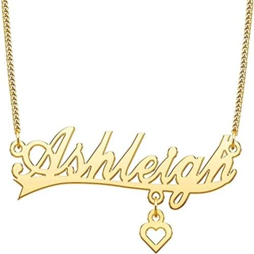 Noelia Custom Name Necklace Heart Pendant Customized Nameplate Jewelry Personalized Name Necklace for Women Girls Gift