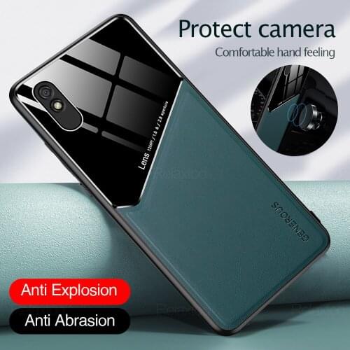 PC Leather Texure Magnetic Holder Case For xiaomi redmi 9a 9c 9 a c redm9a redmi9 redmi9c c9 a9 redme Silicone Frame cover