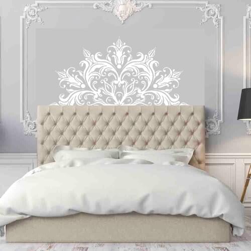 Half Mandala Wall Decal Headboard Zen Decor Lotus Flower Mandala Decal Vinyl Bedroom Indian Yoga Sticker Bohemian Decor MT41