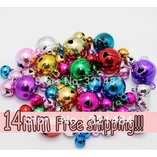 Multi colors 500pcs 14mm Metal Jingle Bell Charms Christmas Jewelry Gift DIY Findings Accessories