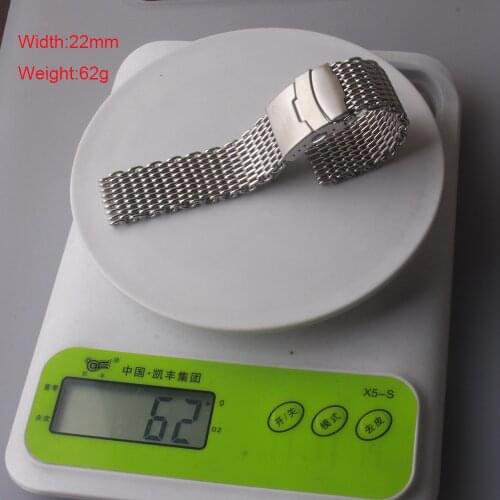 Silver 18mm/20mm/22mm/24mm Stainless Steel Shark Mesh Watch Band Strap Mesh Metal Watchband Bracelet For Mens Watch Special Hot