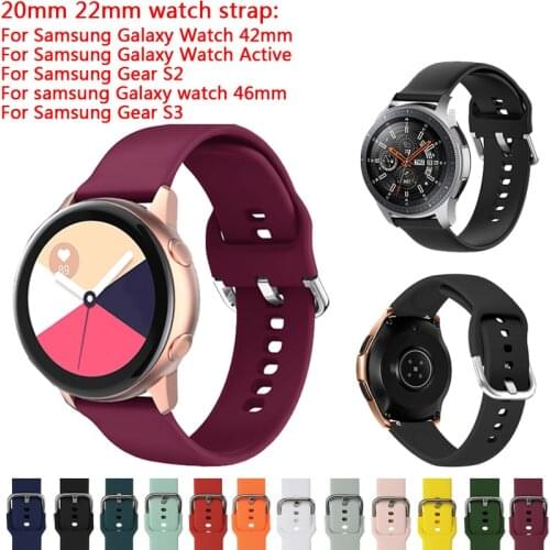20mm 22mm Silicone Strap Band For Samsung Galaxy Watch 3 Active 2 Huawei GT 2E GT2 GT2E Pro Amazfit Pace BIP 46mm watchband belt