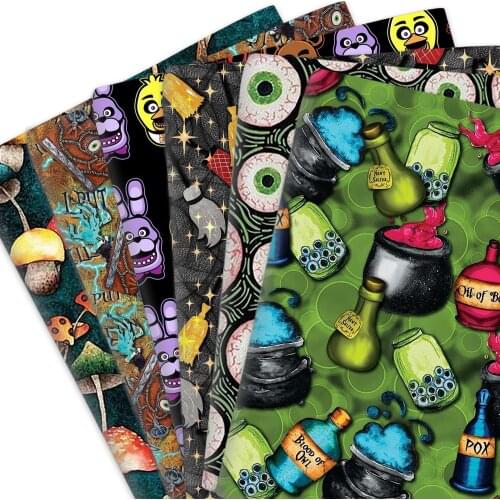 Halloween Ghost Skeleton Penguin Palm 50*145cm Polyester Cotton Sewing Quilting Patchwork Material Fabrics Needlework DIY Cloth