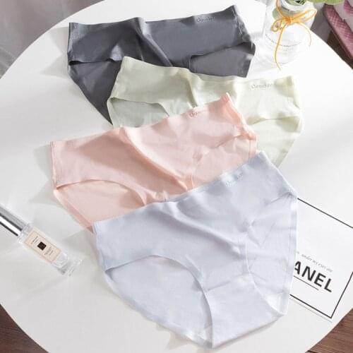 Wasteheart Women Fashion Green Cotton Low Waist Panties Underwear Lingerie Seamless One-Piece Briefs Underpants M L XL