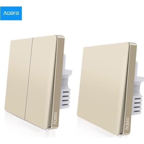 Aqara Wall Switch Zigbee Smart Remote Control Switch With Zero Line Version 2 Colors Grey Gold Switch Control Via Smart Home App