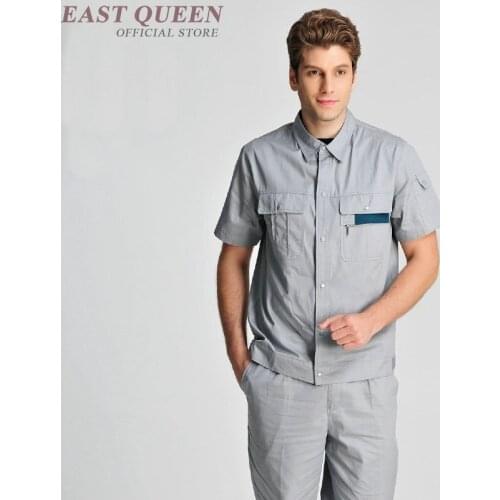 Workshop uniforms for men workers factory summer uniforms suits short sleeved overalls workshop overall high quality DD921 L