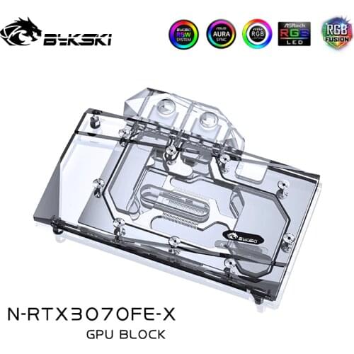 Bykski GPU Water Block For NVIDIA Founders Geforce RTX 3070/3060 Ti Graphics Card ,VGA Watercooler,N-RTX3070FE-X gpu cooler
