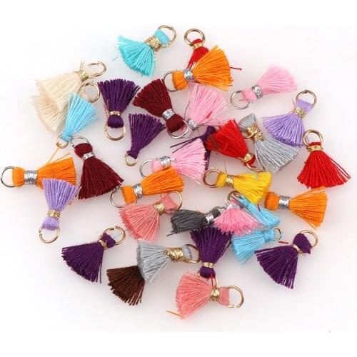 30 Pieces Cotton Small Silk Mini Tassel Fringe Earrings Fashion Jewelry Diy Borlas Decorativas Tassel Earrings For Women