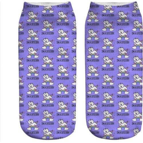 Womens socks kawaii I am a caticorn pattern Printed Socks Woman harajuku Happy Funny Novelty cute girl gift Socks for women