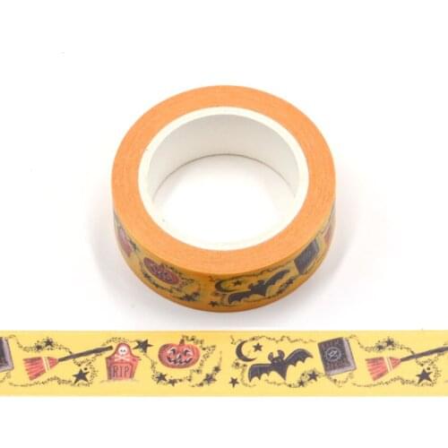 10PCS/SET Halloween pumpkin Bat broom stars moon design washi tape stationery Adhesive Tape Scrapbooking tape masking paper tape