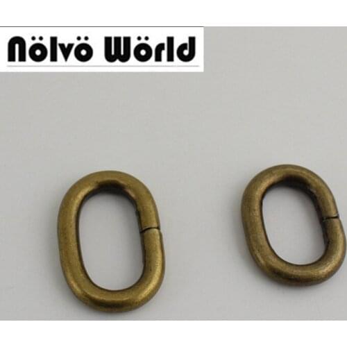 100pcs 10pcs 20mm 25mm bronze old silver polish nickel non welded round edge oval ring metal bags belts webbing strap adjusted