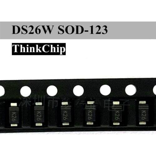 100pcs) DS26W SOD-123 1206 SMD Schottky Diode SS26 2A 60V (Marking K26)