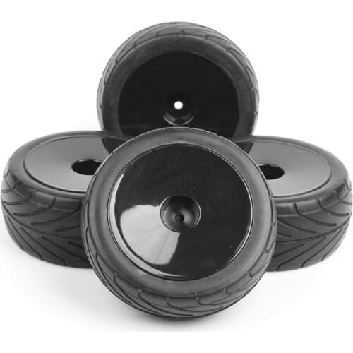 4pcs 1/10 Buggy Off-road Tires Model Rubber Tires and Wheel Rims Set Car Model Toys Accessories
