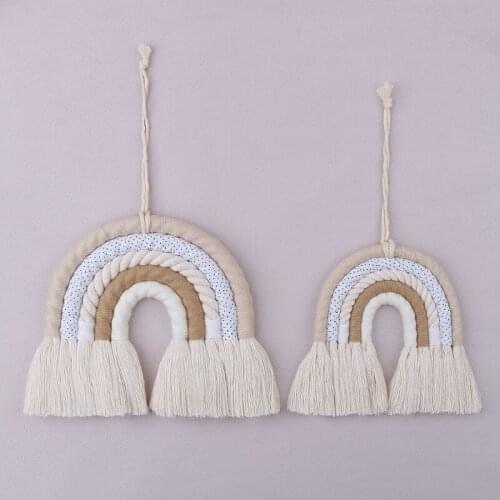 50LB DIY Rope Rainbow Tapestry Wall Hanging Handmade Weaving Ornament Kids Room Decor